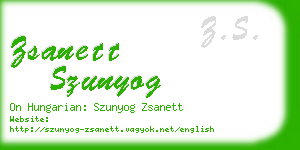 zsanett szunyog business card